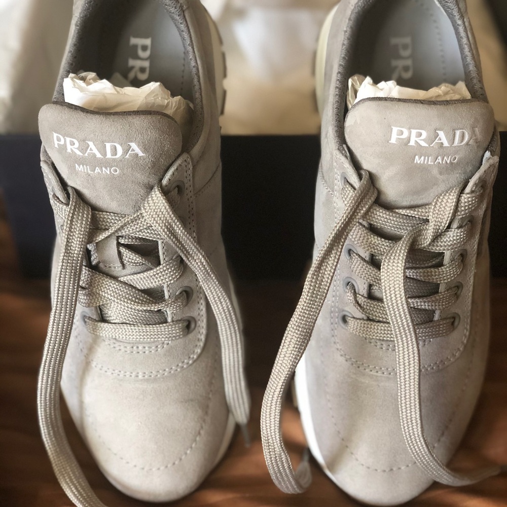Prada Luxury velvet suede athletic shoe